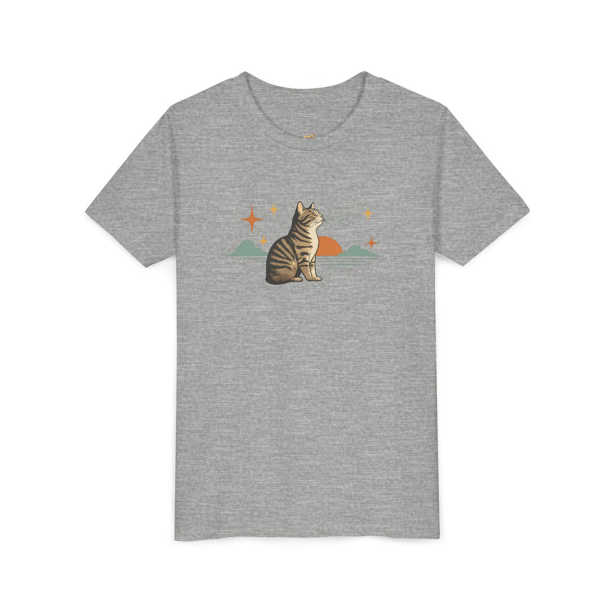 Youth Tee — Sunset Cat Graphic Shirt for Kids