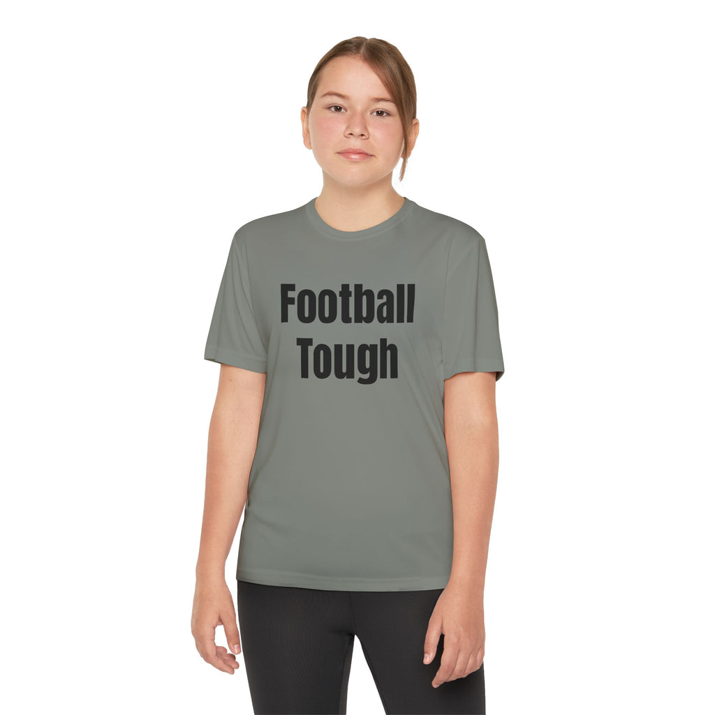 Youth Football Tee – "Football Tough" Dripping Football Back Graphic