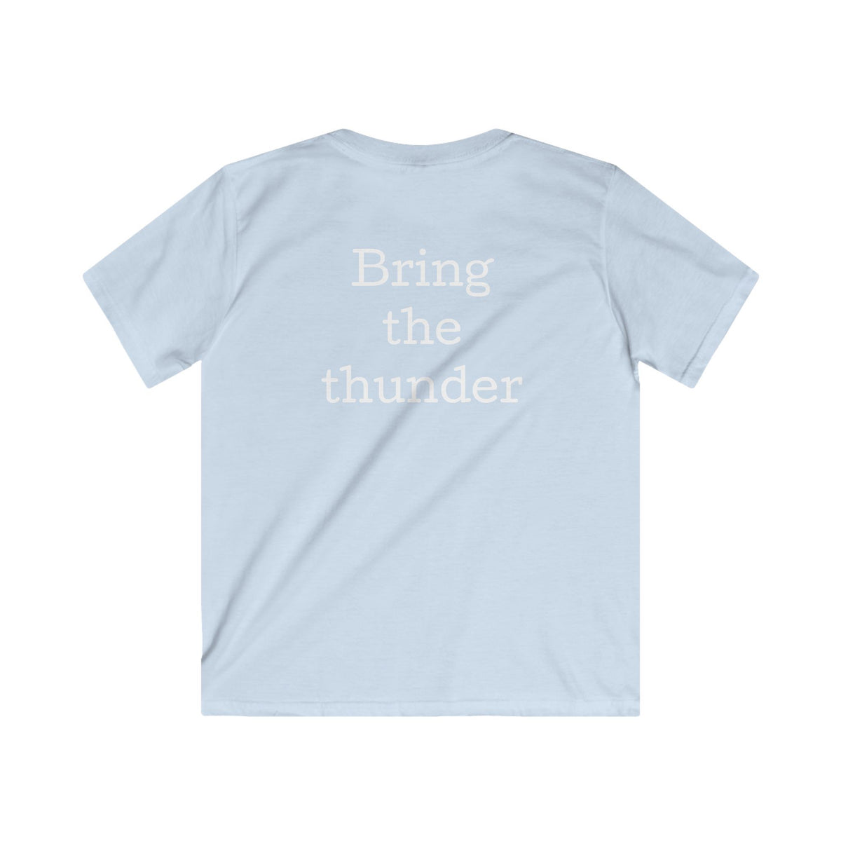 Kids Lightning Bolt Graphic Tee — Yellow Blue Thunderstorm Design
