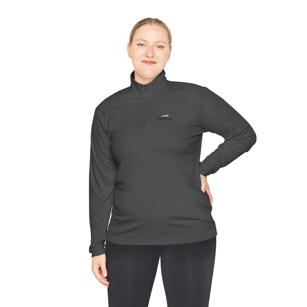 Quarter-Zip Pullover — 'Progress Over Perfection' Embroidered White Pullover