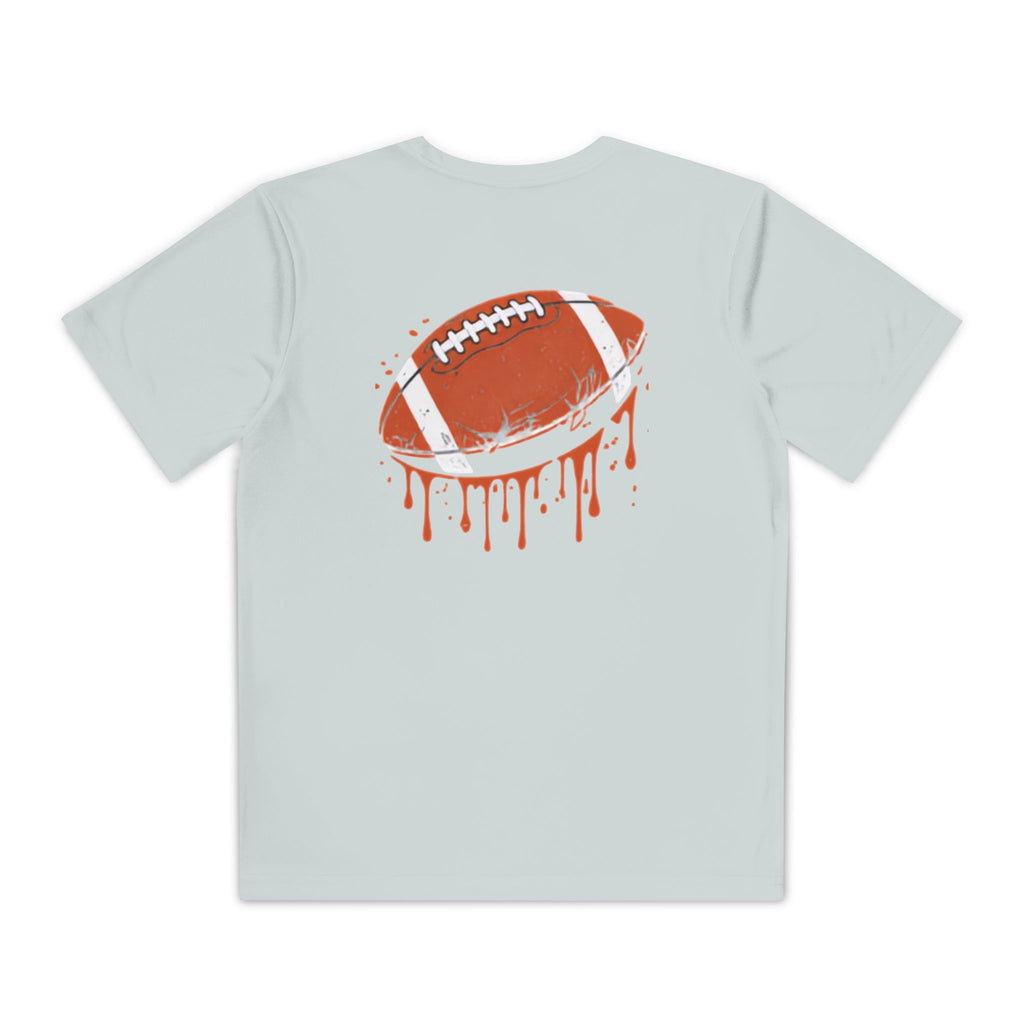 Youth Football Tee – "Football Tough" Dripping Football Back Graphic