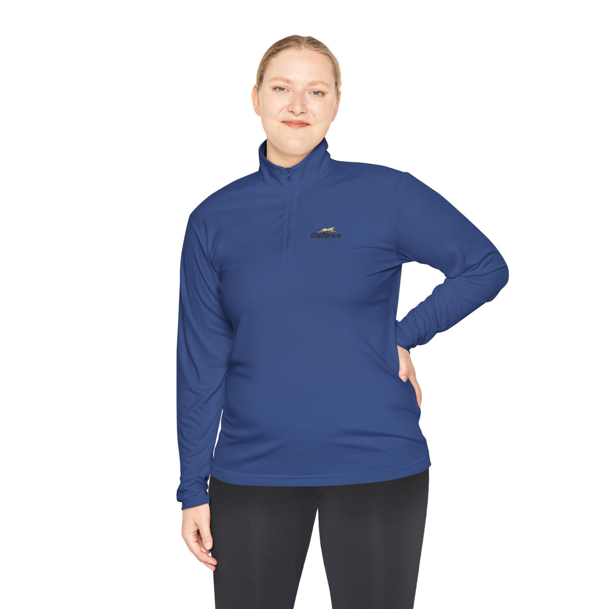 Quarter-Zip Pullover — 'Progress Over Perfection' Embroidered White Pullover