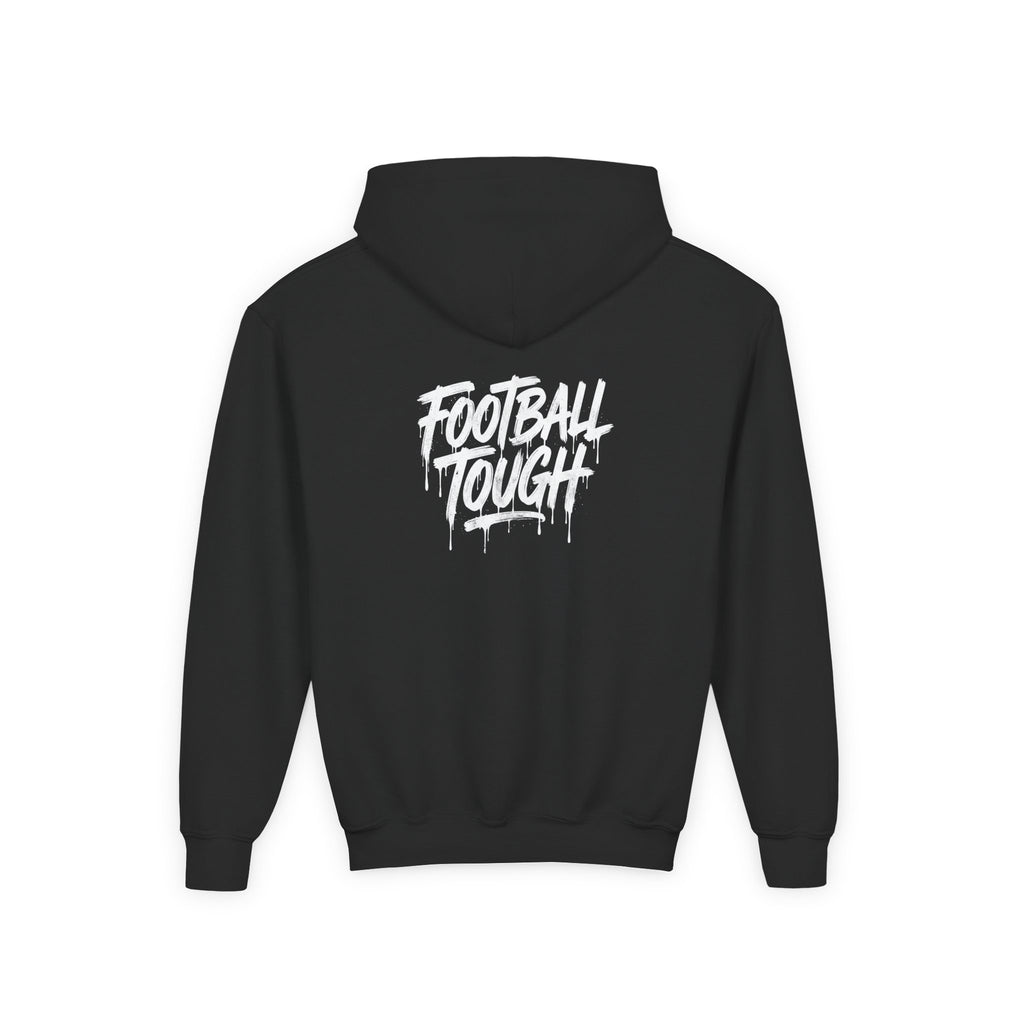 Youth Football Hoodie — ‘Football Tough’ Skull Helmet Graphic