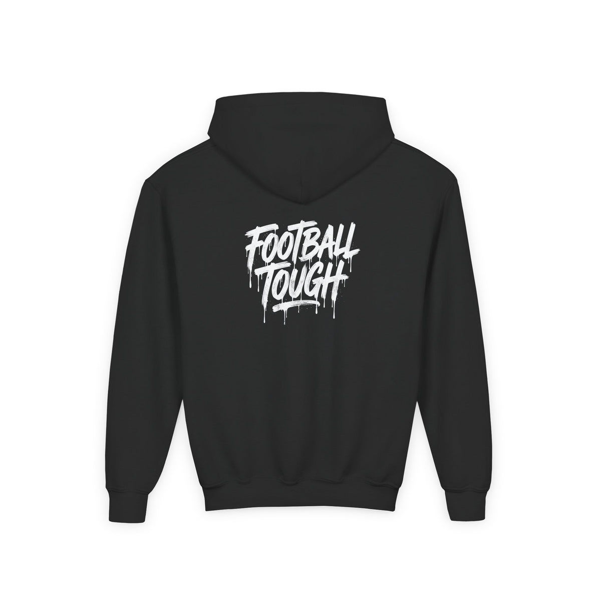 Youth Football Hoodie — ‘Football Tough’ Skull Helmet Graphic