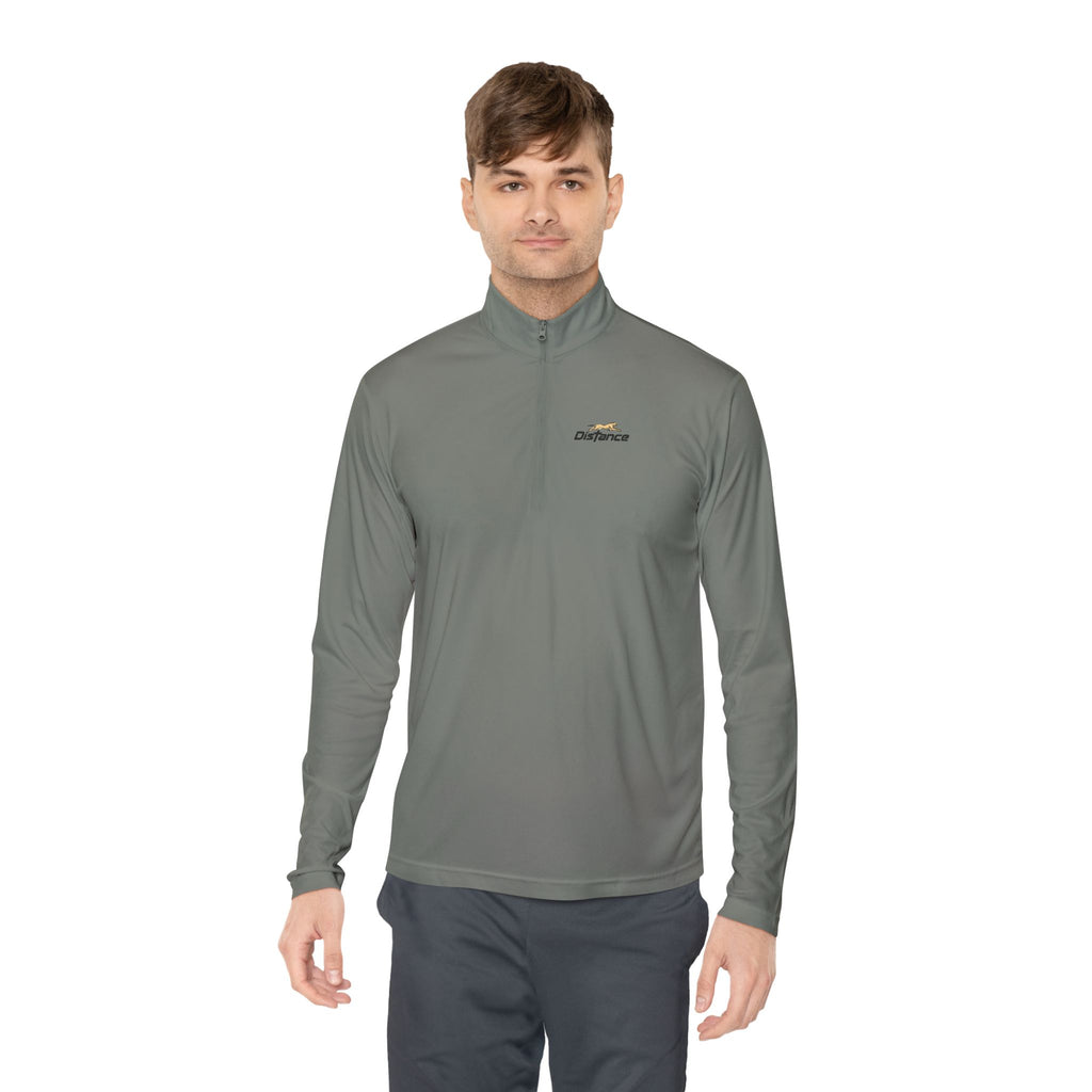 Quarter-Zip Pullover — 'Progress Over Perfection' Embroidered White Pullover