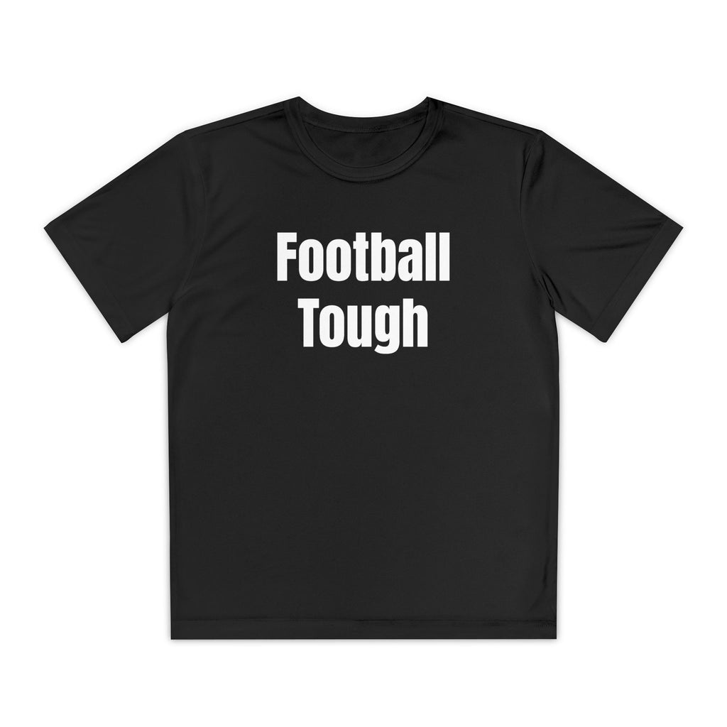 Youth Football Tee – "Football Tough" Dripping Football Back Graphic