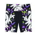 Ghost Party Women's Workout Shorts — Neon Halloween AOP Activewear
