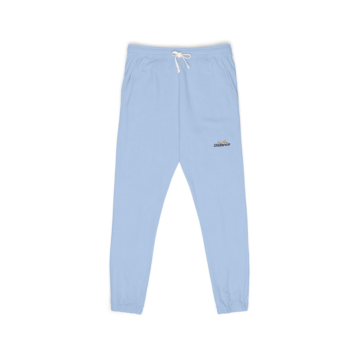 Embroidered Minimal Script Sweatpants — Cream Garment-Dyed Fleece