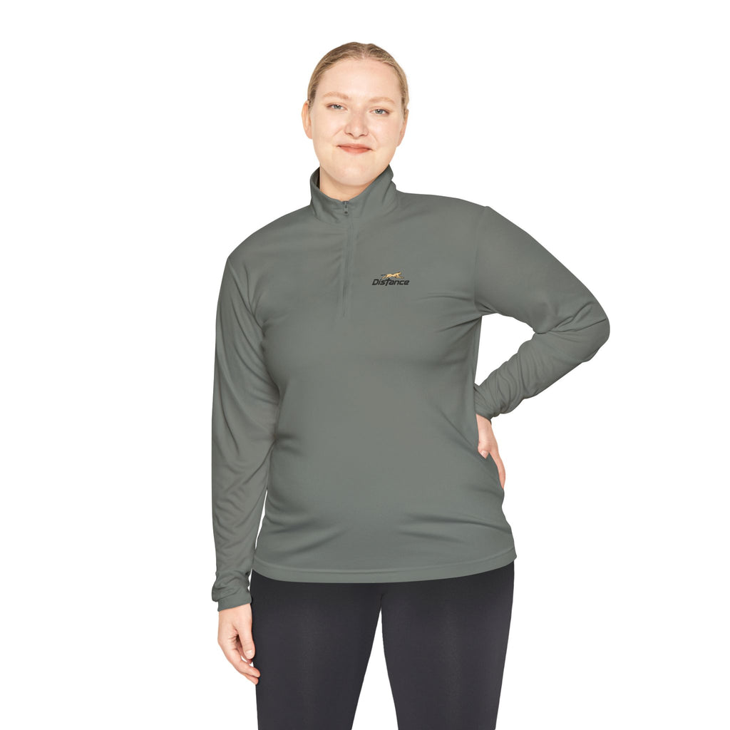 Quarter-Zip Pullover — 'Progress Over Perfection' Embroidered White Pullover