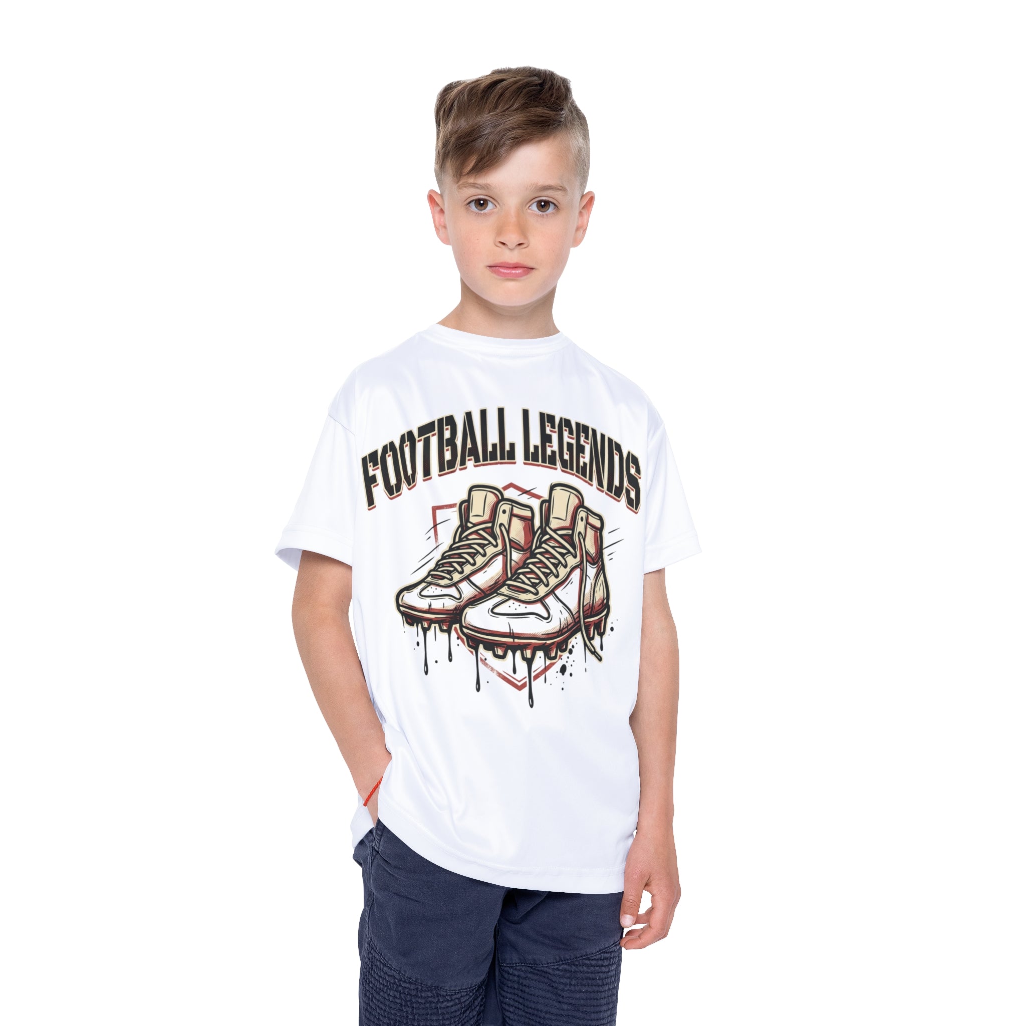 Kids Football legends- Youth Sports Tee with Dripping Football Graphic