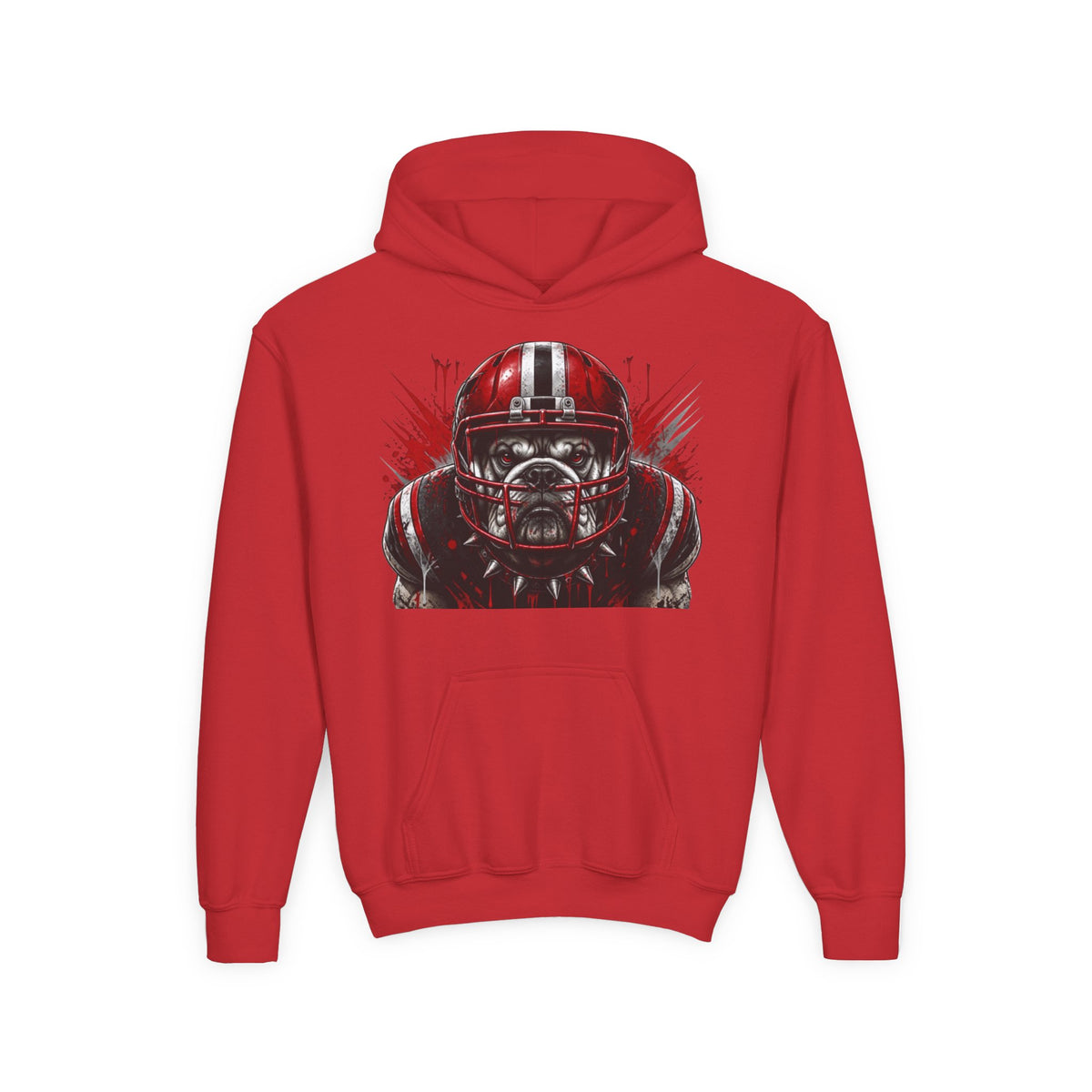Youth Football Hoodie — ‘Football Tough’ Skull Helmet Graphic