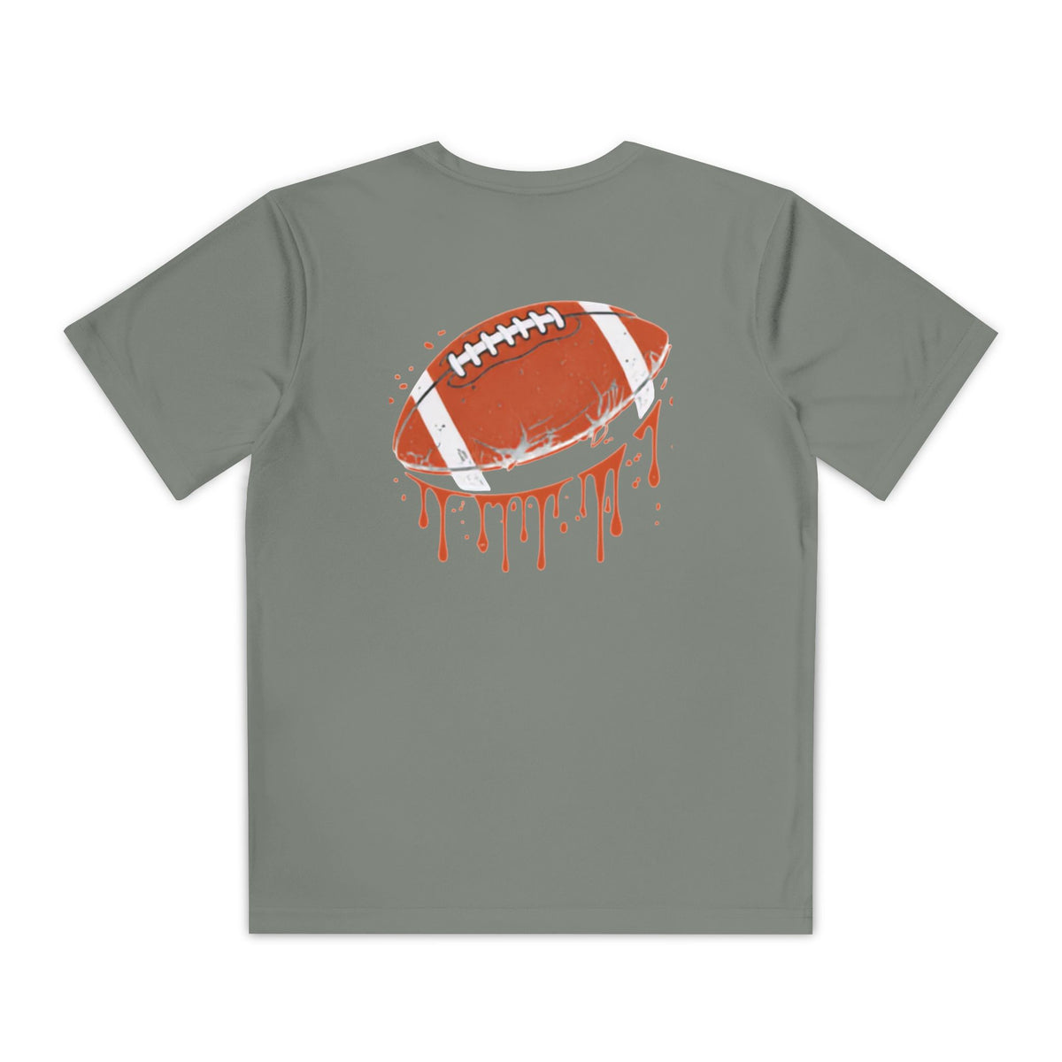 Youth Football Tee – "Football Tough" Dripping Football Back Graphic