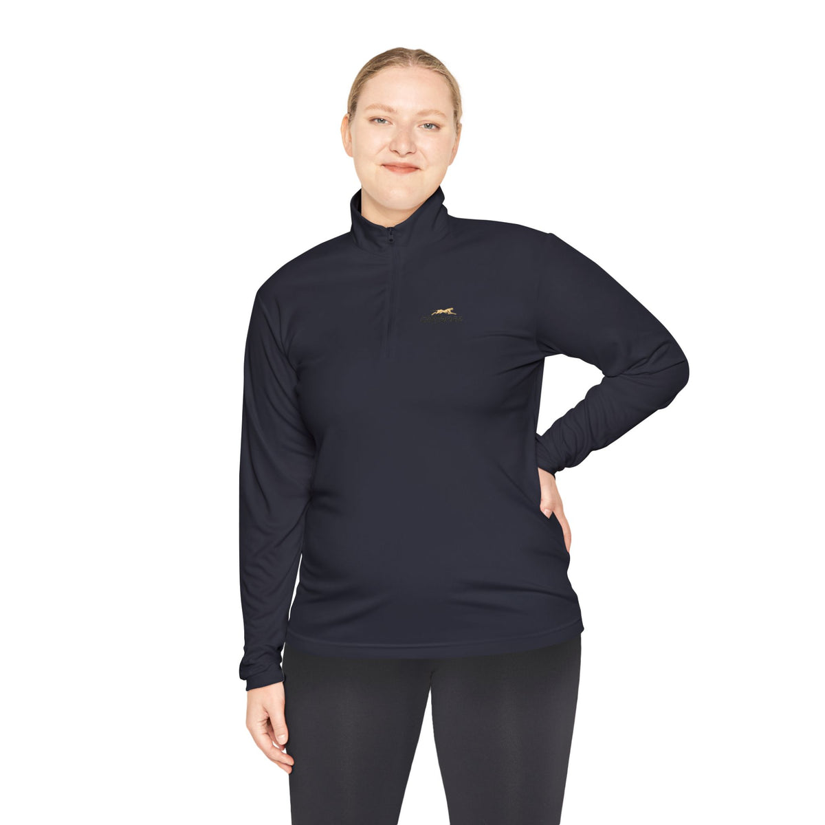 Quarter-Zip Pullover — 'Progress Over Perfection' Embroidered White Pullover