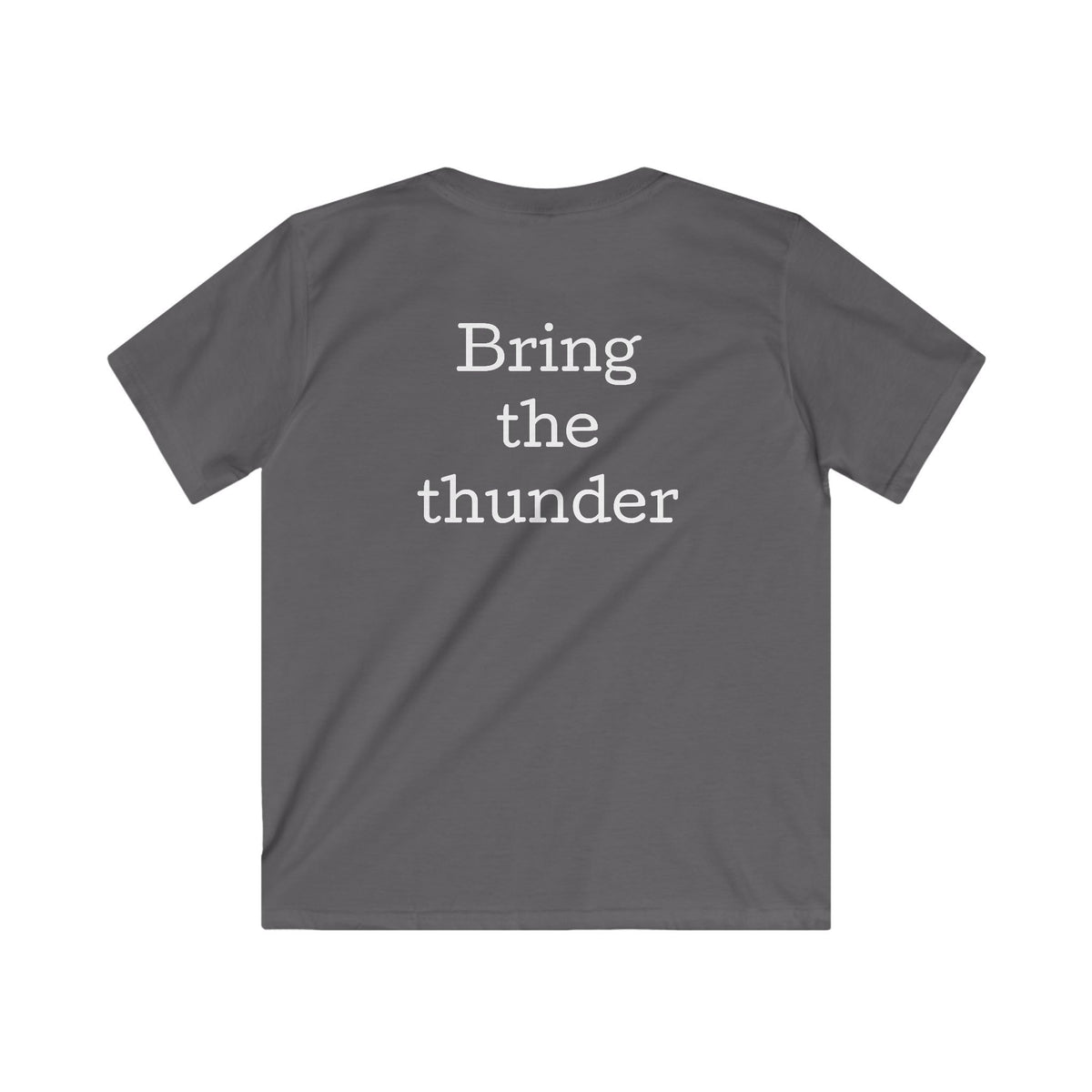 Kids Lightning Bolt Graphic Tee — Yellow Blue Thunderstorm Design