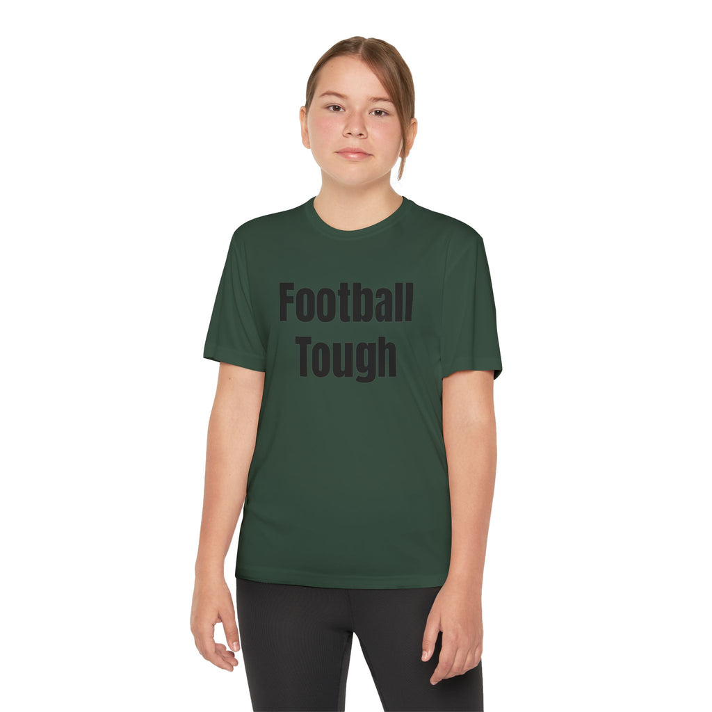 Youth Football Tee – "Football Tough" Dripping Football Back Graphic