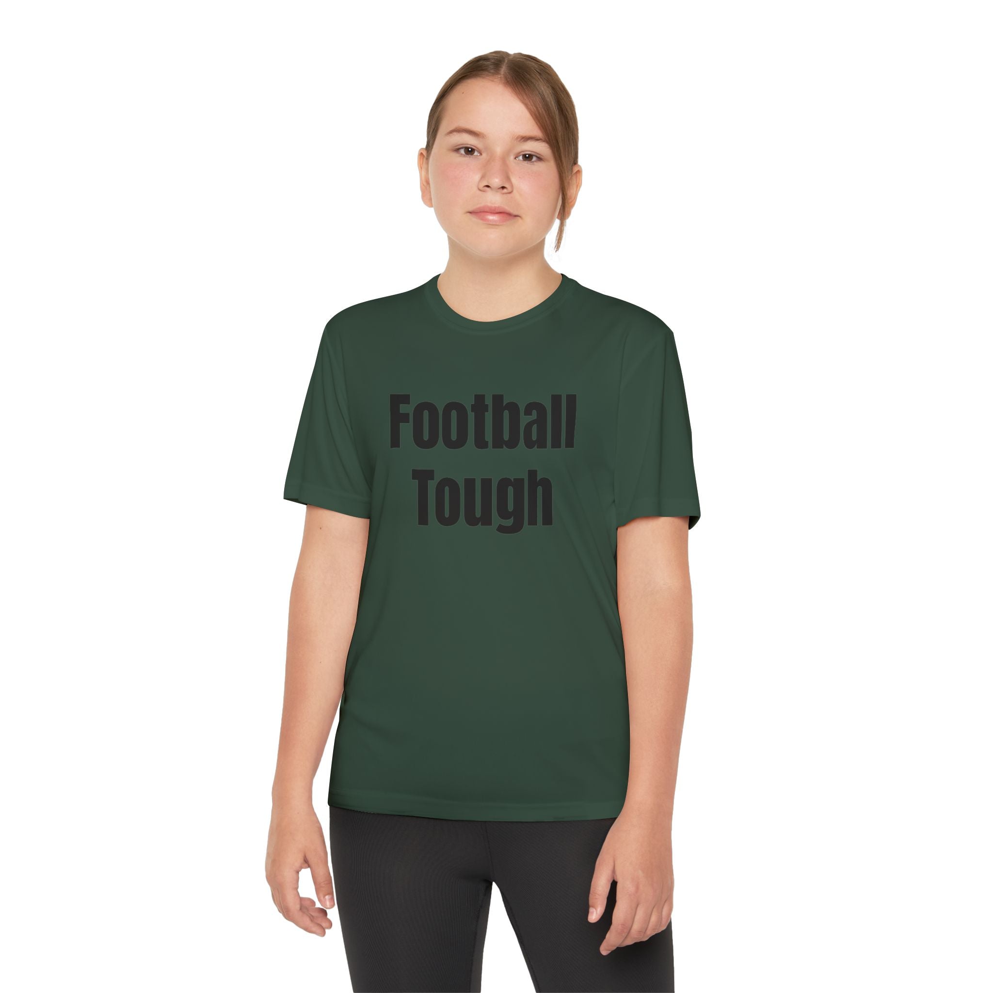 Youth Football Tee – "Football Tough" Dripping Football Back Graphic