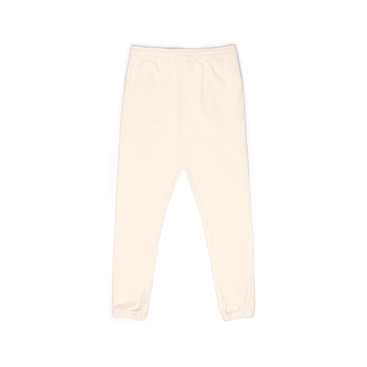 Embroidered Minimal Script Sweatpants — Cream Garment-Dyed Fleece