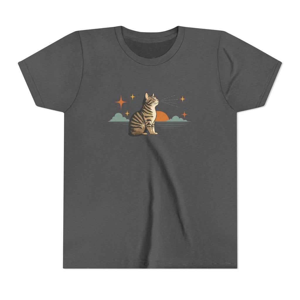 Youth Tee — Sunset Cat Graphic Shirt for Kids
