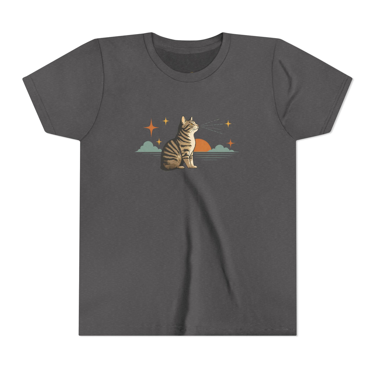 Youth Tee — Sunset Cat Graphic Shirt for Kids