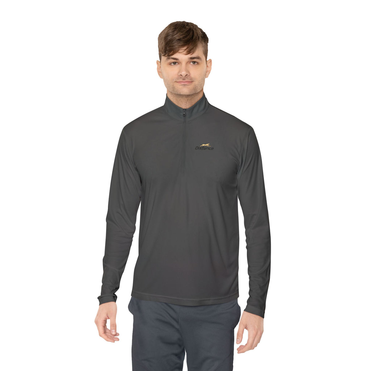 Quarter-Zip Pullover — 'Progress Over Perfection' Embroidered White Pullover