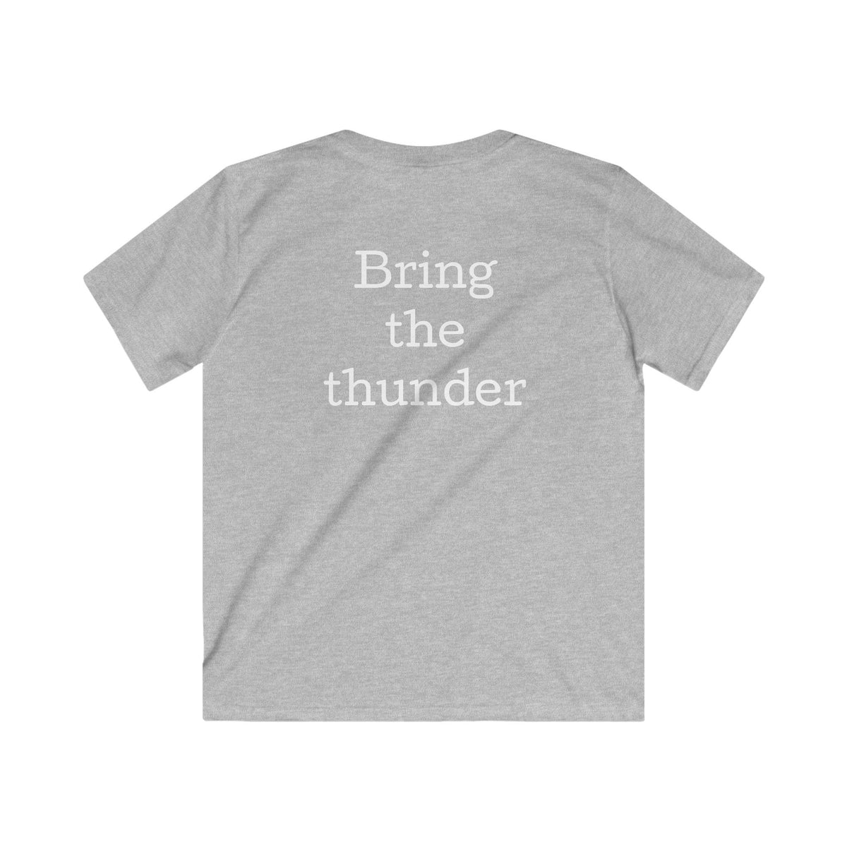 Kids Lightning Bolt Graphic Tee — Yellow Blue Thunderstorm Design