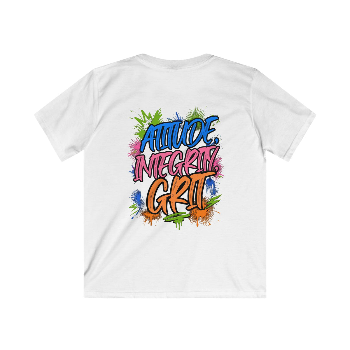 Kids T-Shirt — 'Football Tough' Front & 'Attitude Integrity Grit' Back Graphic Tee