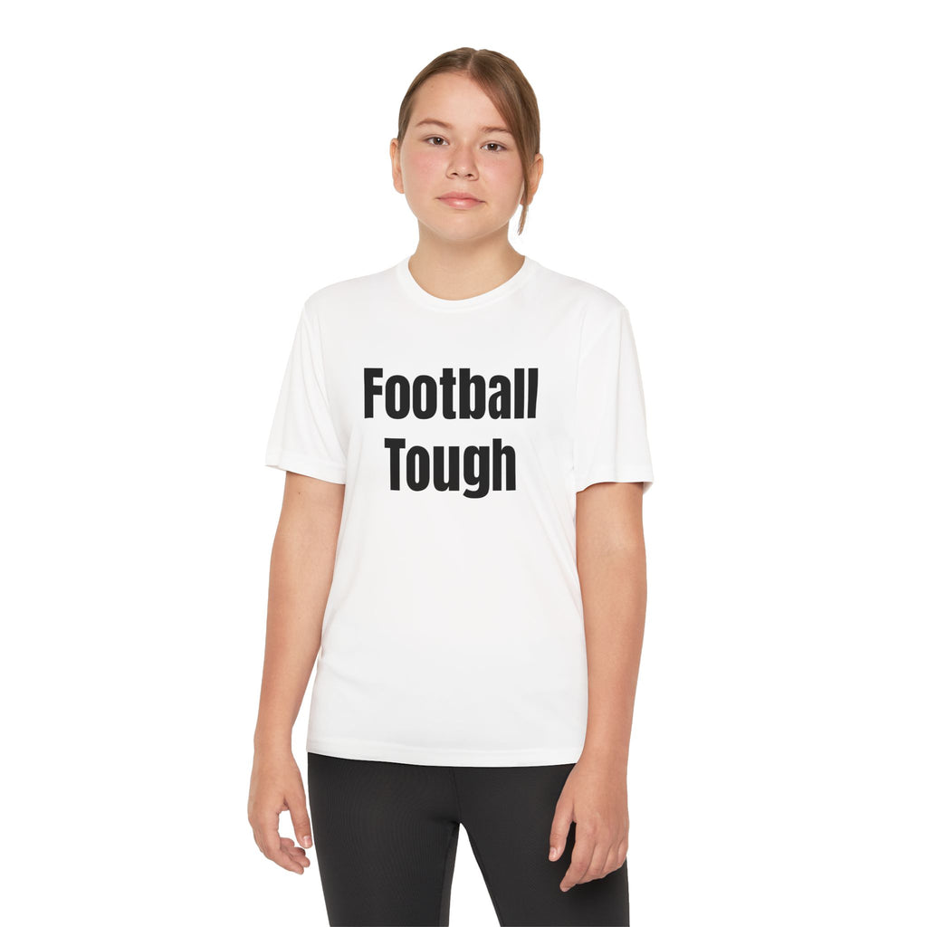 Youth Football Tee – "Football Tough" Dripping Football Back Graphic