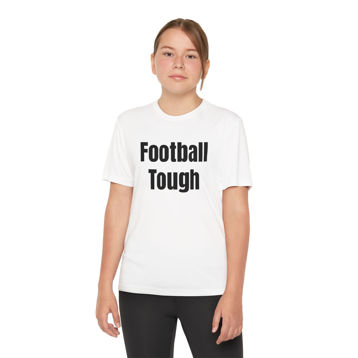 Youth Football Tee – "Football Tough" Dripping Football Back Graphic