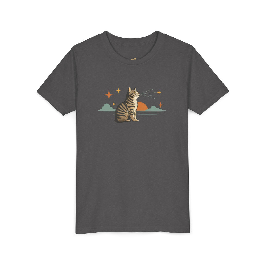 Youth Tee — Sunset Cat Graphic Shirt for Kids