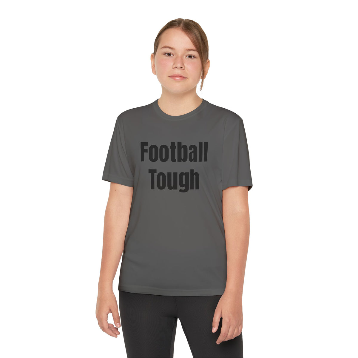 Youth Football Tee – "Football Tough" Dripping Football Back Graphic