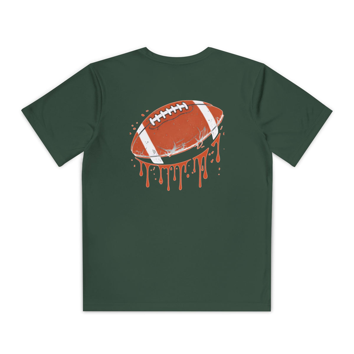 Youth Football Tee – "Football Tough" Dripping Football Back Graphic