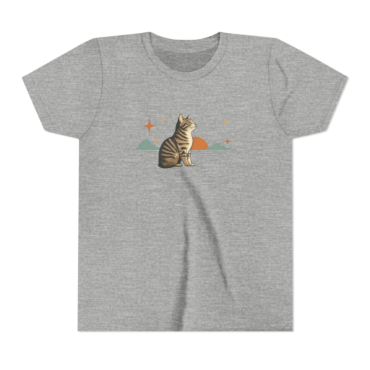 Youth Tee — Sunset Cat Graphic Shirt for Kids