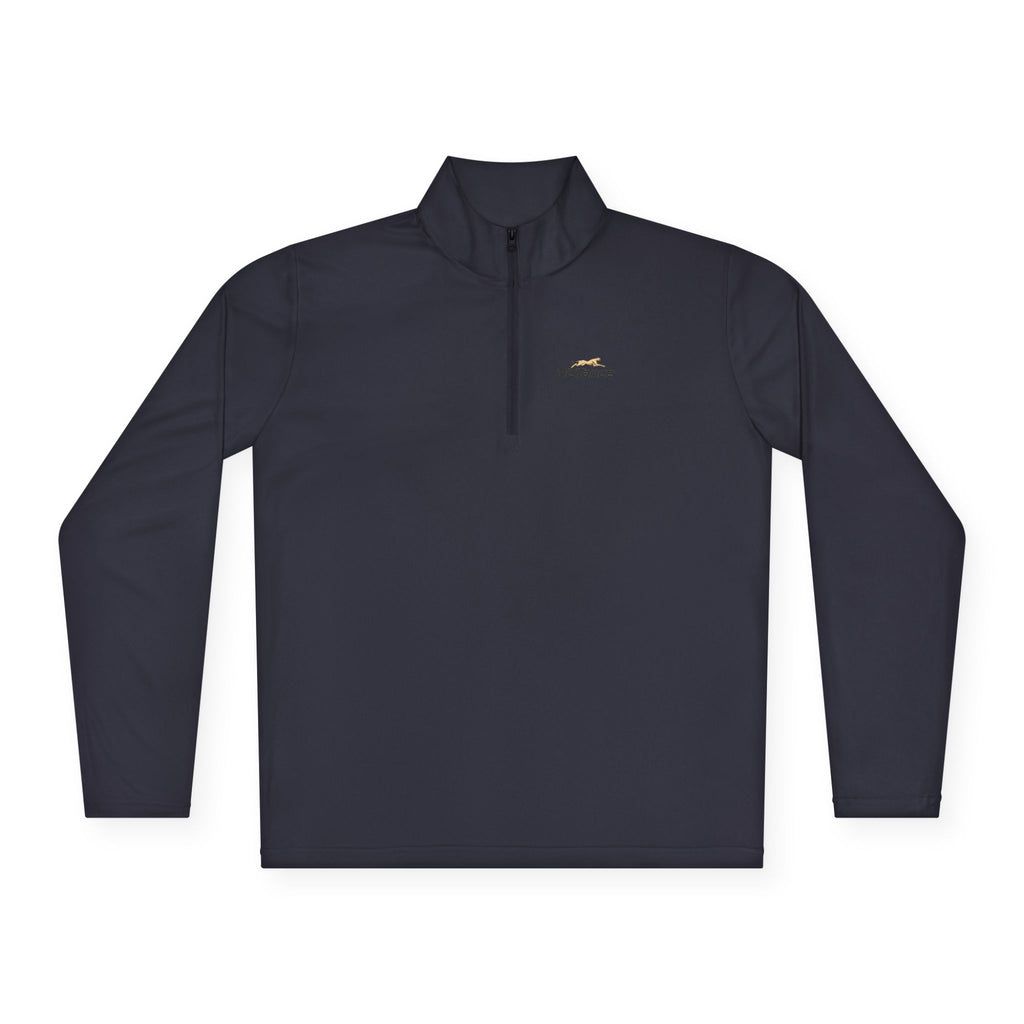 Quarter-Zip Pullover — 'Progress Over Perfection' Embroidered White Pullover