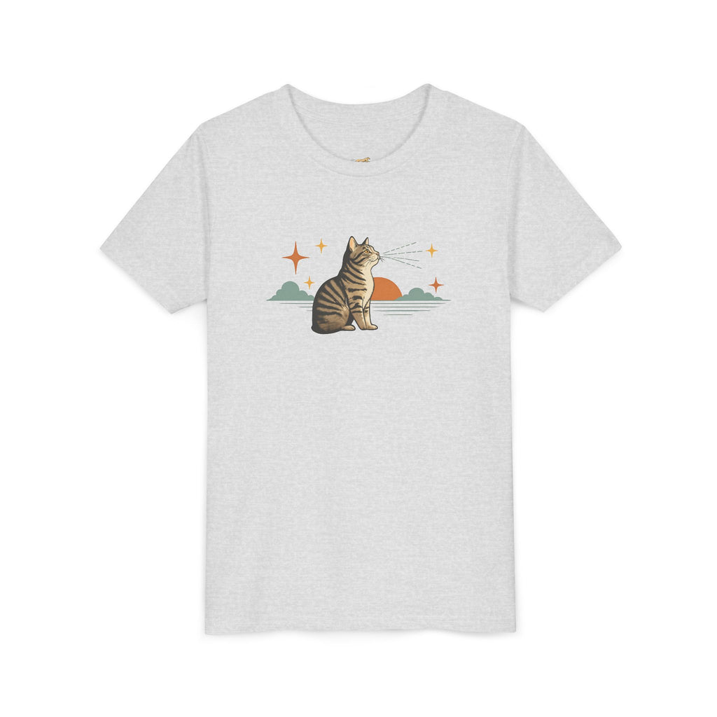 Youth Tee — Sunset Cat Graphic Shirt for Kids