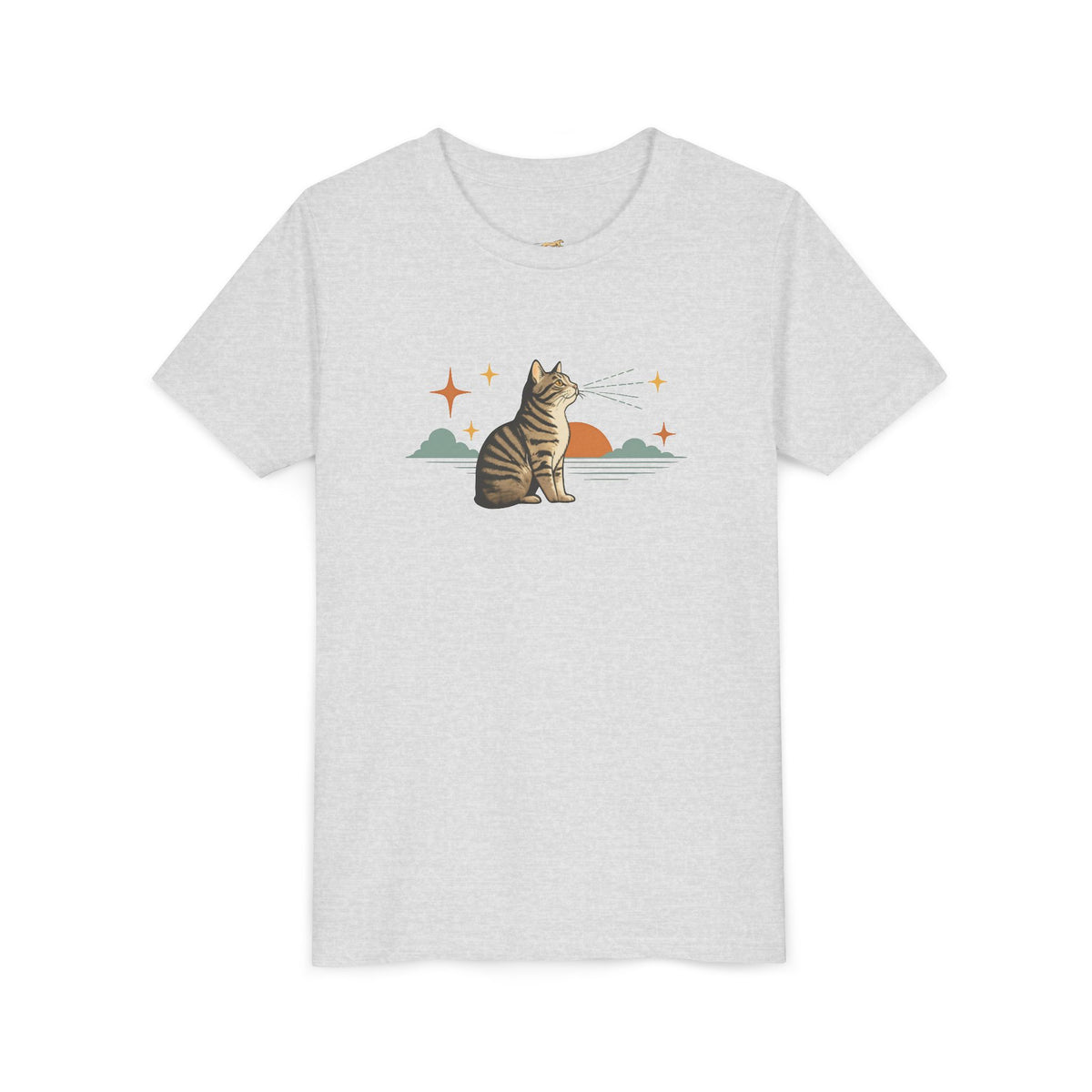 Youth Tee — Sunset Cat Graphic Shirt for Kids
