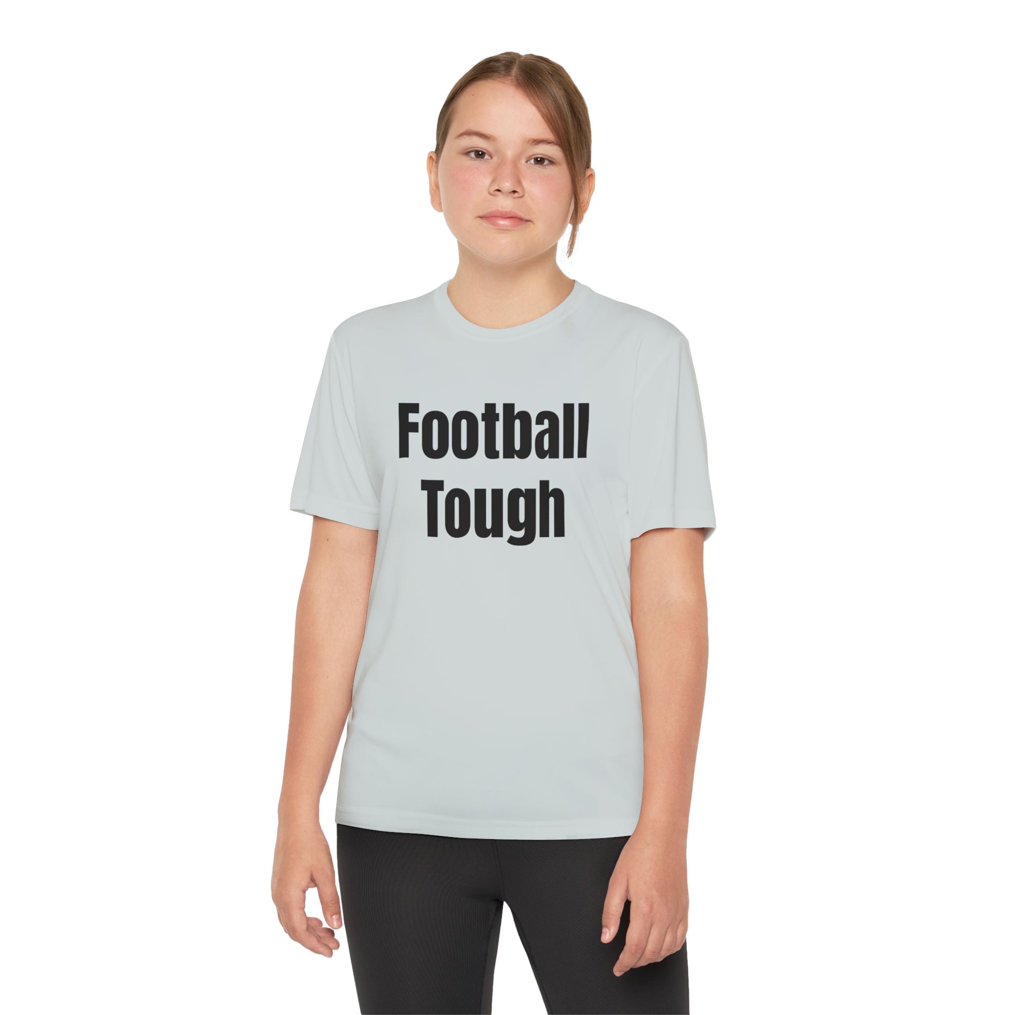 Youth Football Tee – "Football Tough" Dripping Football Back Graphic