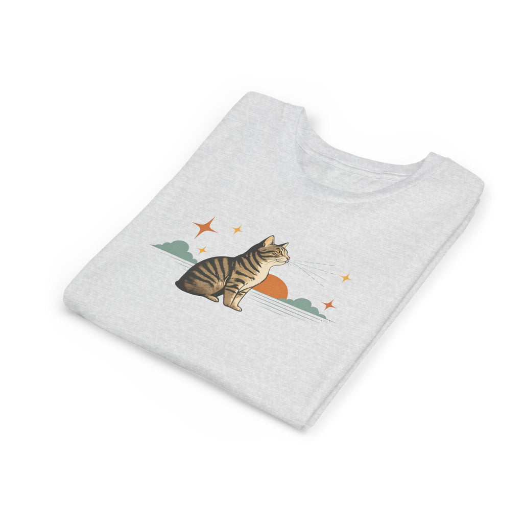 Youth Tee — Sunset Cat Graphic Shirt for Kids