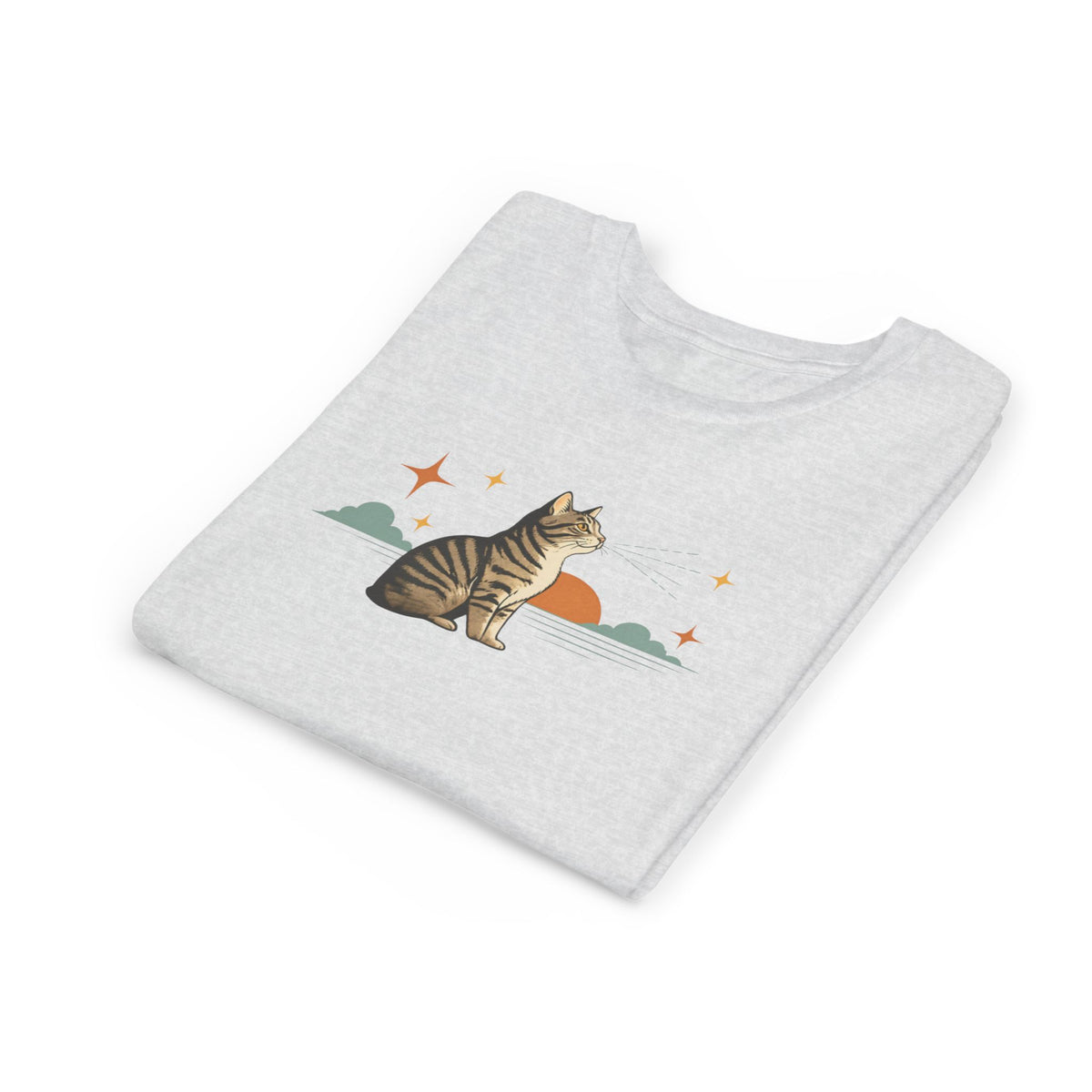 Youth Tee — Sunset Cat Graphic Shirt for Kids