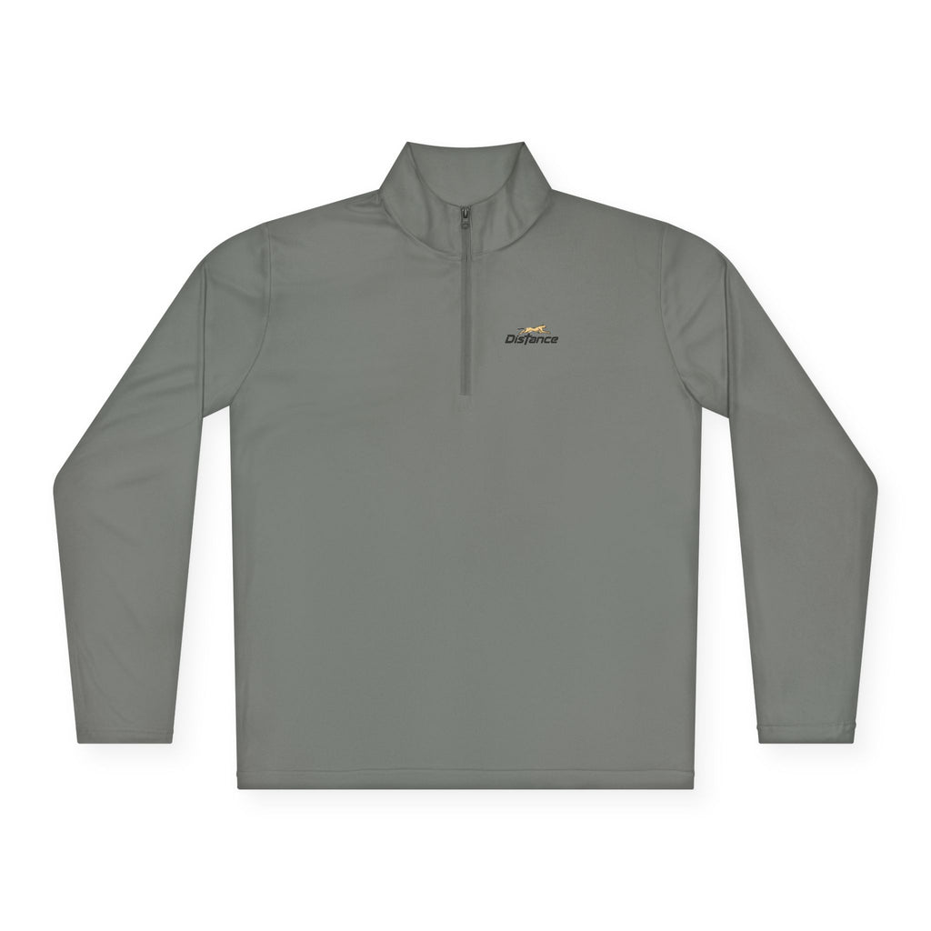 Quarter-Zip Pullover — 'Progress Over Perfection' Embroidered White Pullover