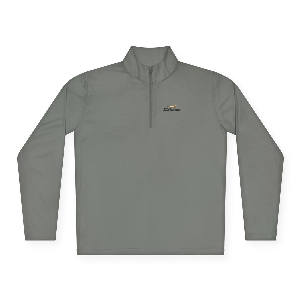 Quarter-Zip Pullover — 'Progress Over Perfection' Embroidered White Pullover