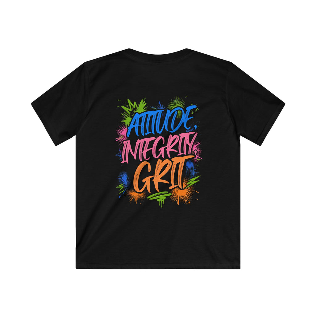 Kids T-Shirt — 'Football Tough' Front & 'Attitude Integrity Grit' Back Graphic Tee