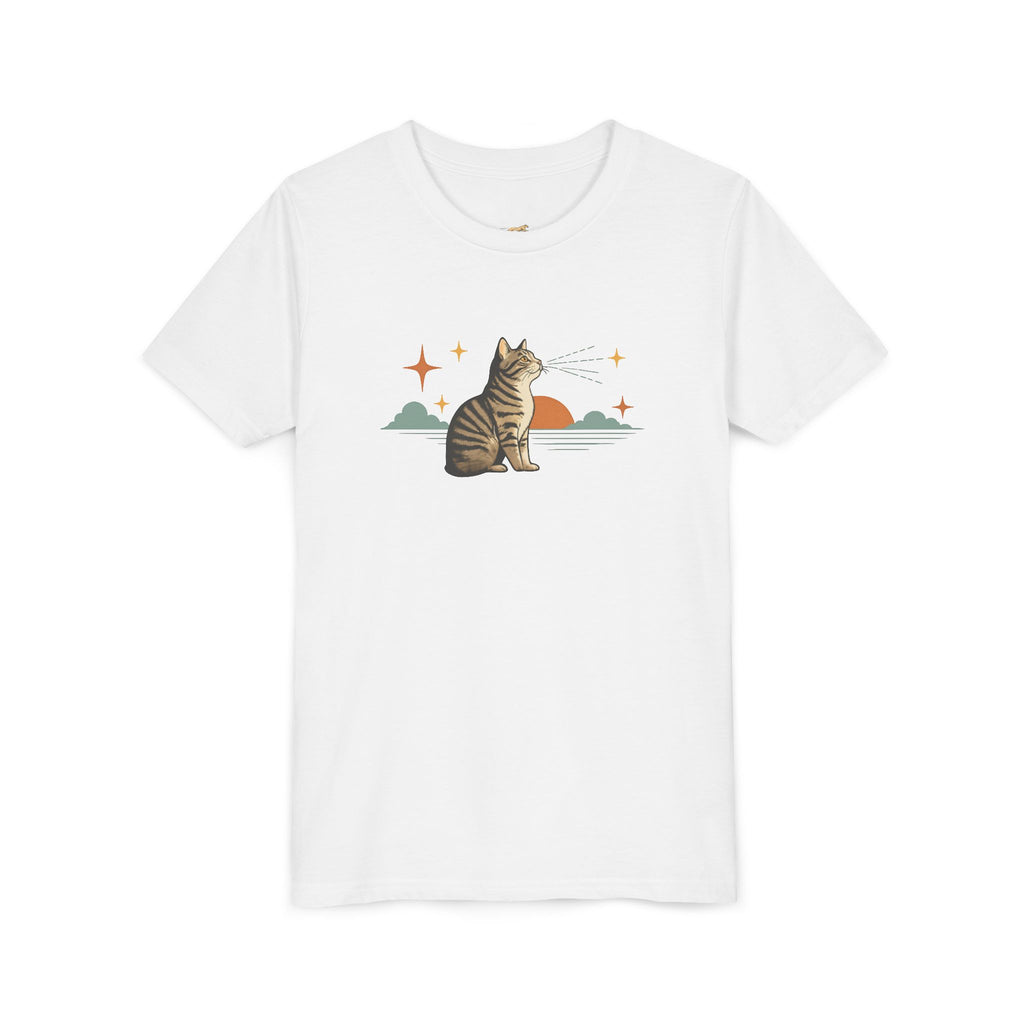 Youth Tee — Sunset Cat Graphic Shirt for Kids