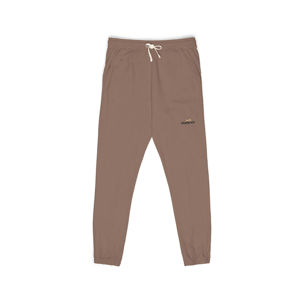 Embroidered Minimal Script Sweatpants — Cream Garment-Dyed Fleece