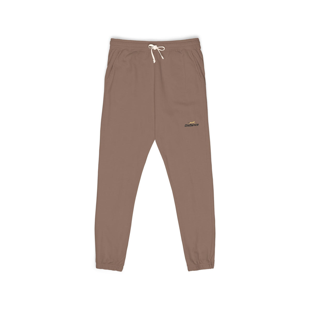 Embroidered Minimal Script Sweatpants — Cream Garment-Dyed Fleece