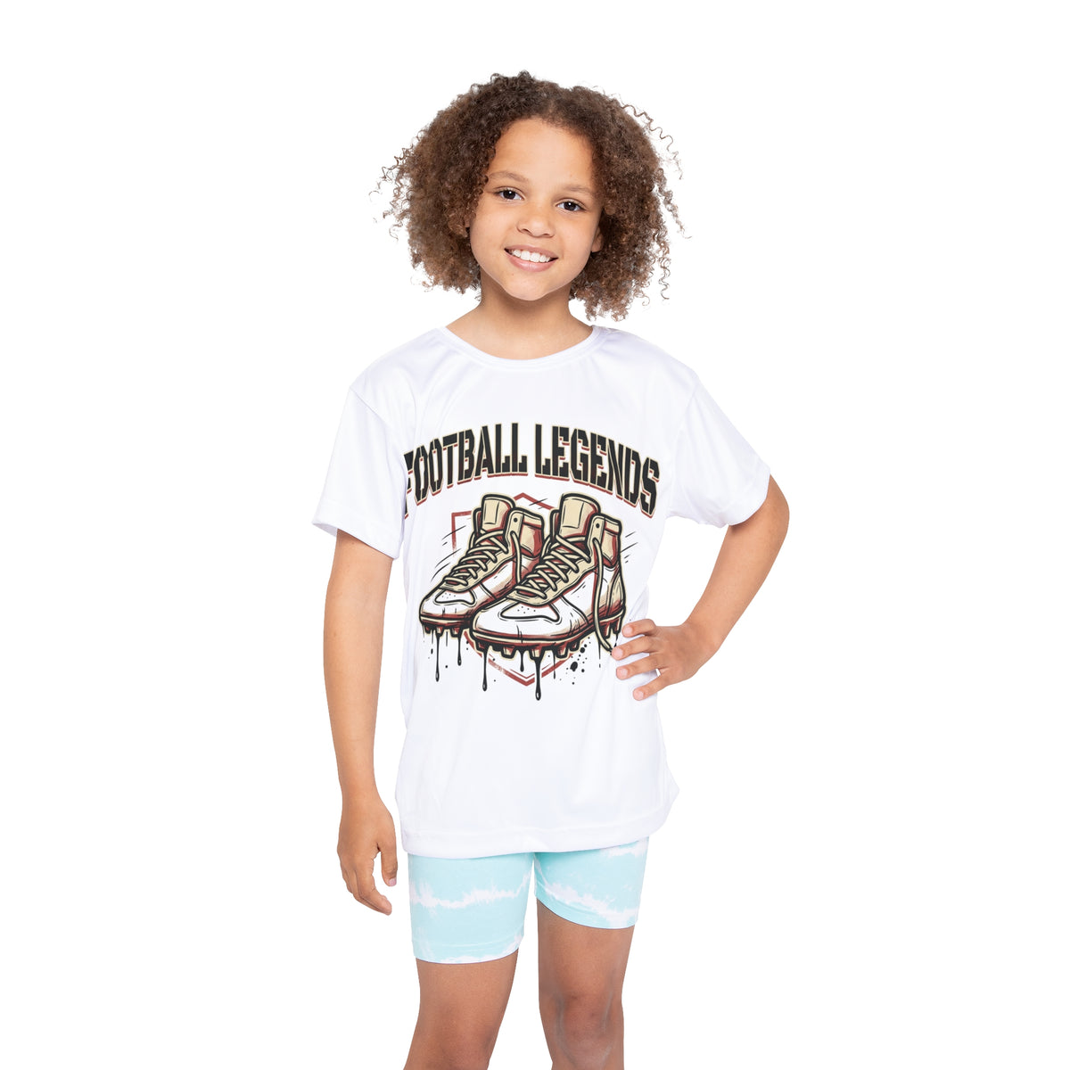 Kids Football legends- Youth Sports Tee with Dripping Football Graphic