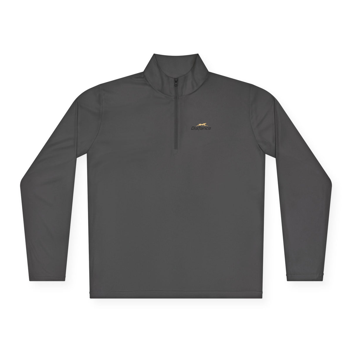 Quarter-Zip Pullover — 'Progress Over Perfection' Embroidered White Pullover