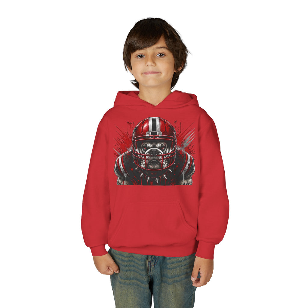 Youth Football Hoodie — ‘Football Tough’ Skull Helmet Graphic