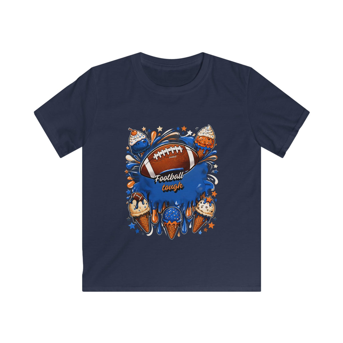 Kids Football Ice Cream Tee – "Football Tough" Youth Shirt