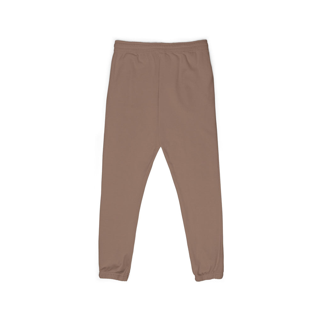 Embroidered Minimal Script Sweatpants — Cream Garment-Dyed Fleece