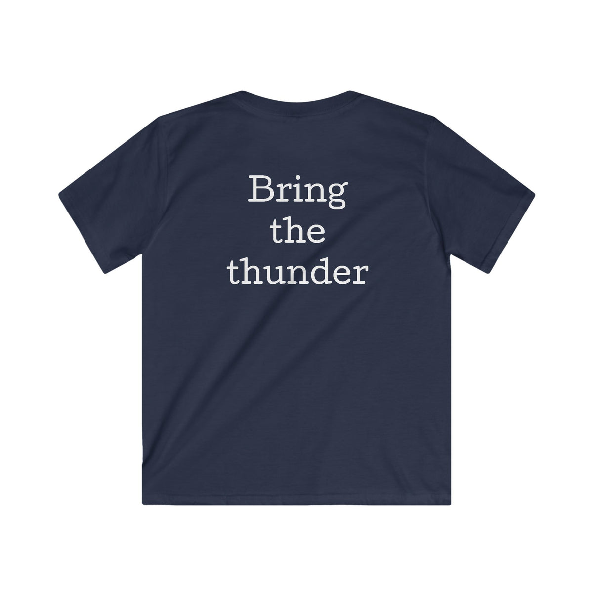 Kids Lightning Bolt Graphic Tee — Yellow Blue Thunderstorm Design